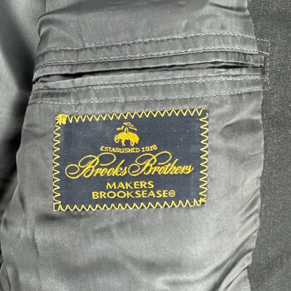 VTG Brooks Brothers Makers Brooksease Mens Dark Gray Sz 40R Wool Office Business